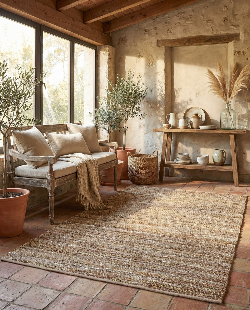 Urban Shimmer Jute Collection Area Rug - Metropolis Rectangle Natural  lifestyle 11