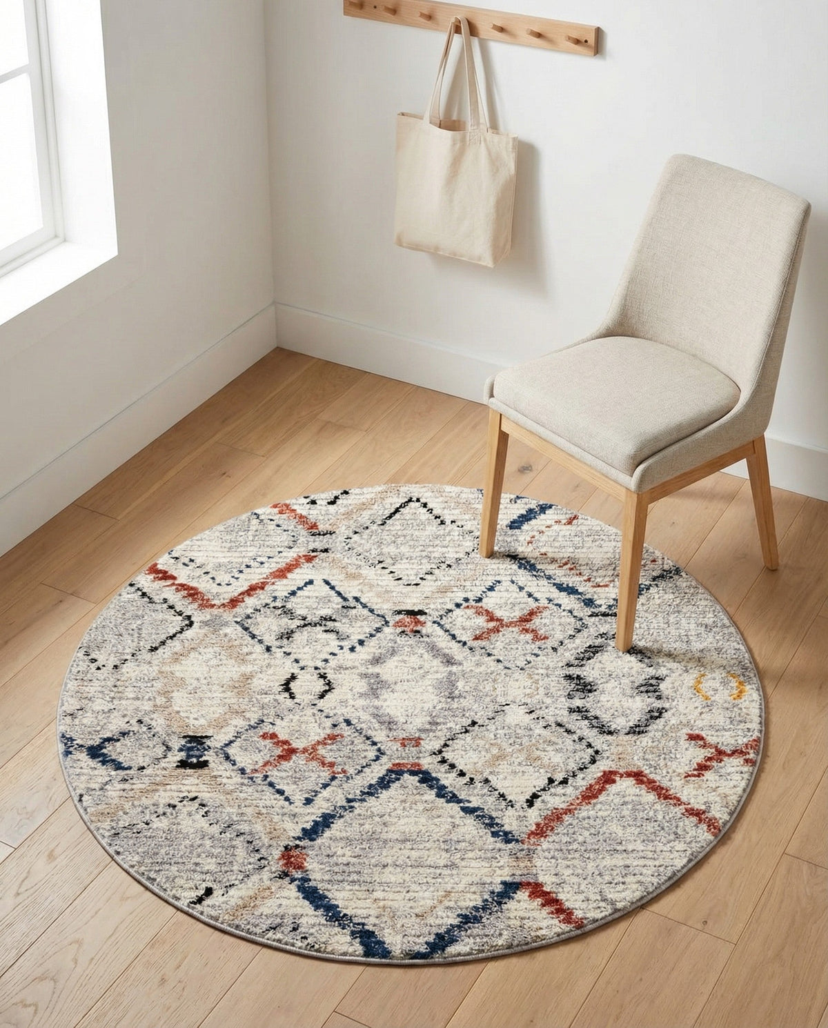 Santa Fe Trails Collection Area Rug - Canyon Round Multi  lifestyle 112