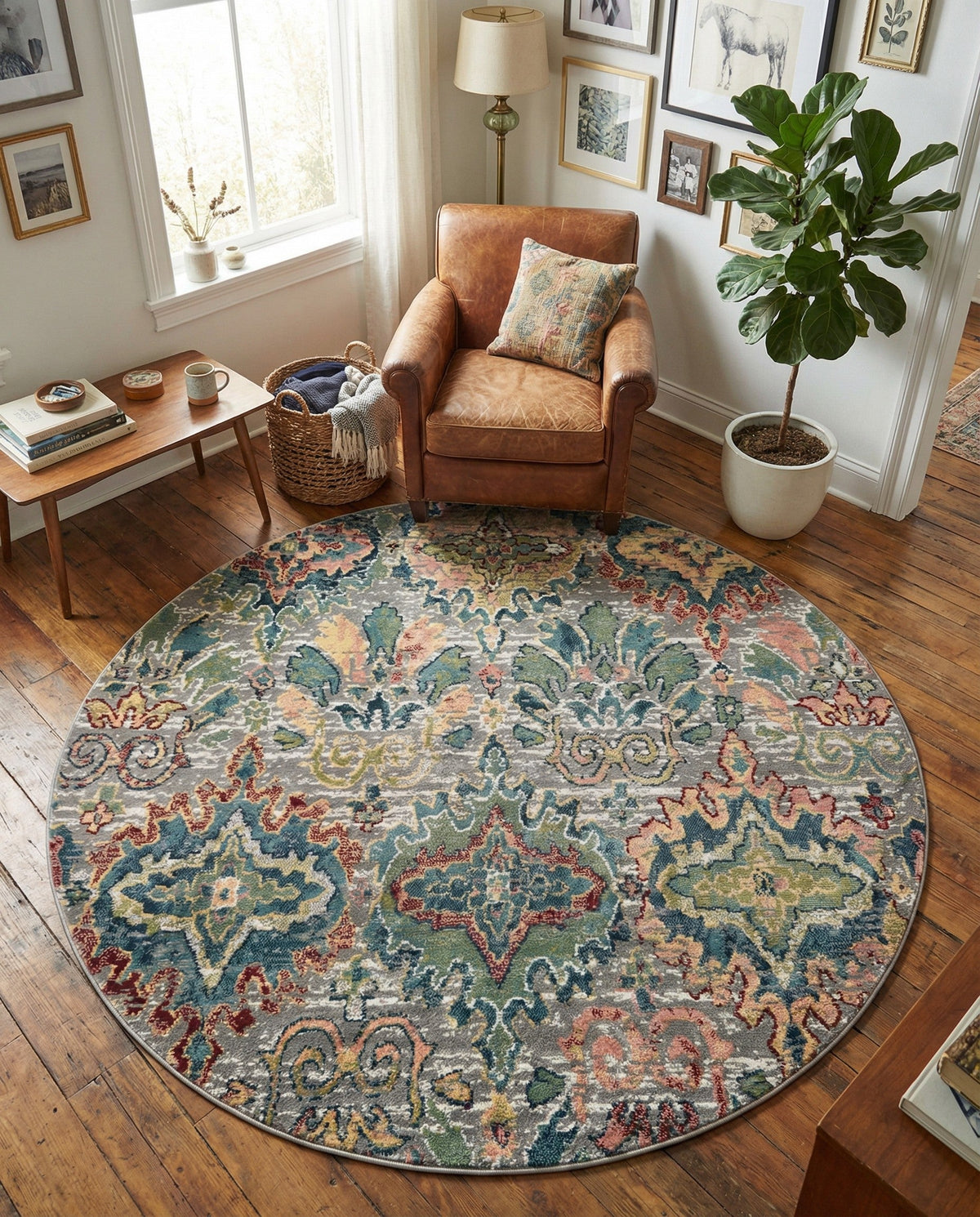 Savannah Elegance Collection Area Rug -  Forsyth Round Multi  lifestyle 170