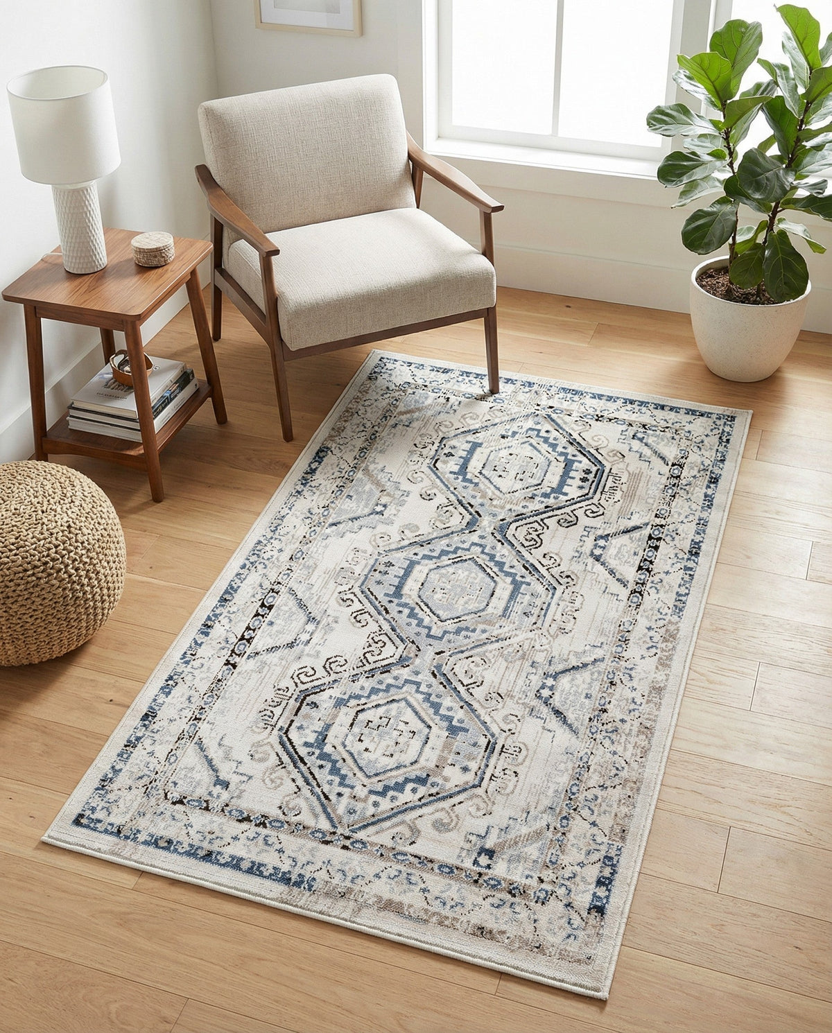 Savannah Elegance Collection Area Rug -  Tybee (Gray Blue) Rectangle Gray Blue  lifestyle 23