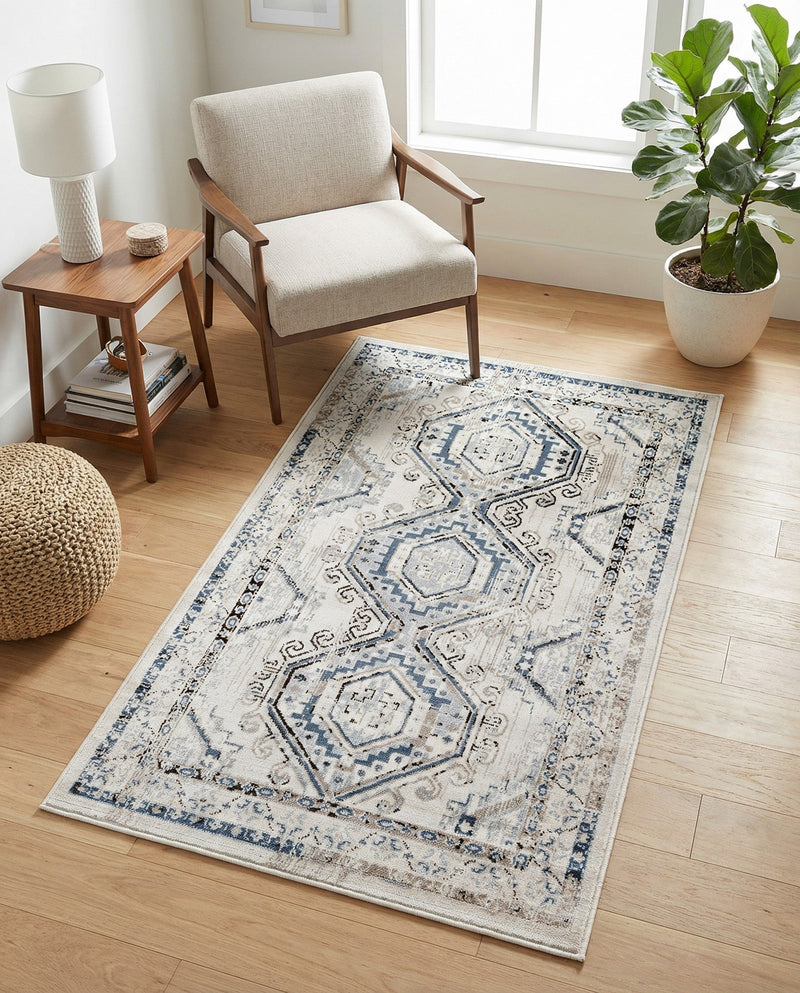 Savannah Elegance Collection Area Rug -  Tybee (Gray Blue) Rectangle Gray Blue  lifestyle 23