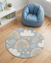 Wonder Tykes Collection Area Rug -  Pixel Round Gray  lifestyle 44