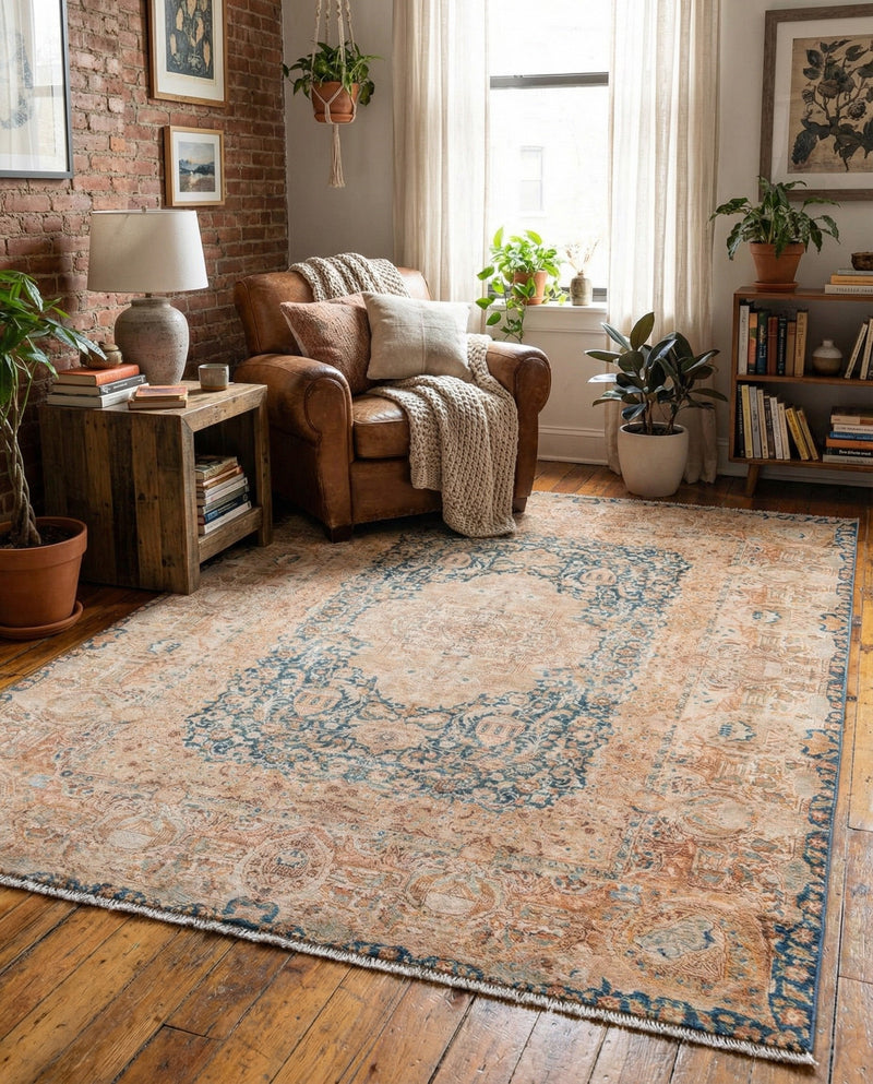 Bazaar Chic Collection Area Rug -  Kenitra Rectangle Blue and Ivory  lifestyle 8
