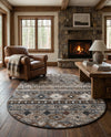Desert Modern Eco Rug Series Collection Area Rug -  Sonora Oval Khaki Gray  lifestyle 78