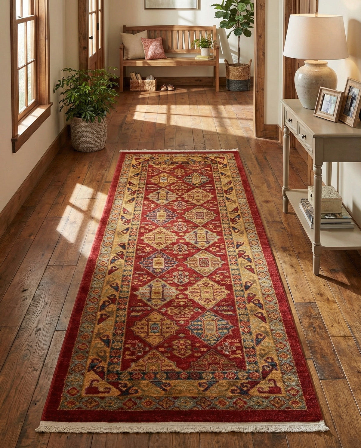 Persian Elegance Collection Area Rug -  Tabriz Runner Red  lifestyle 41