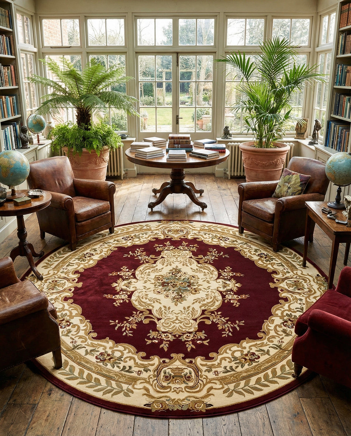 Versailles Elegance Collection Area Rug -  Vincennes Round Red  lifestyle 82