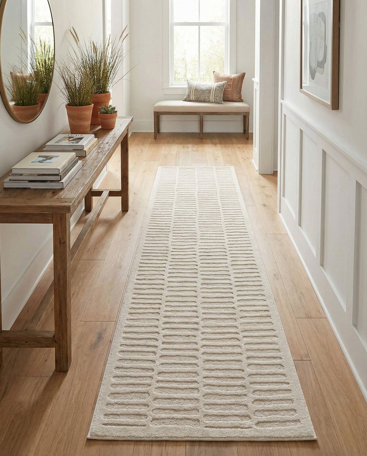 Haven Tapestry Collection Area Rug -  MistyRidge Runner Ivory White  lifestyle 14