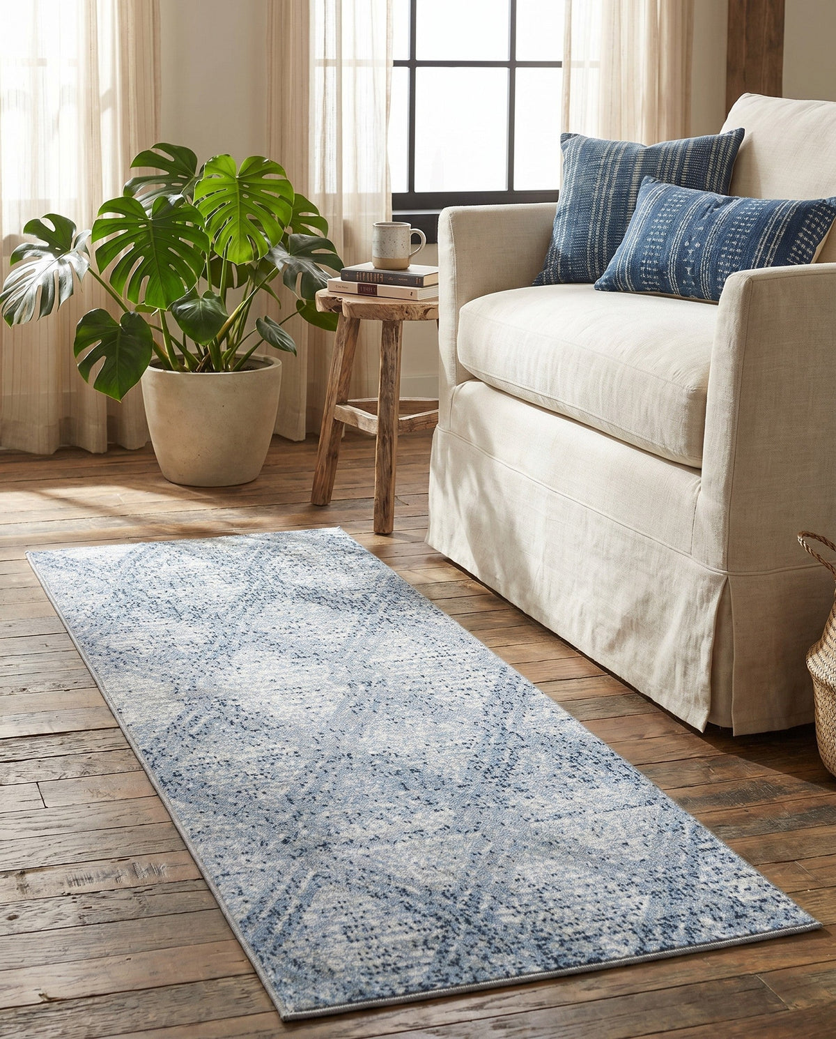 Aegean Elegance Washables Collection Area Rug -  Tinos Runner Blue  lifestyle 161