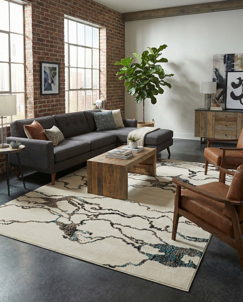 Brighton Terrace Collection Area Rug -  Aldrington Rectangle Ivory  lifestyle 18
