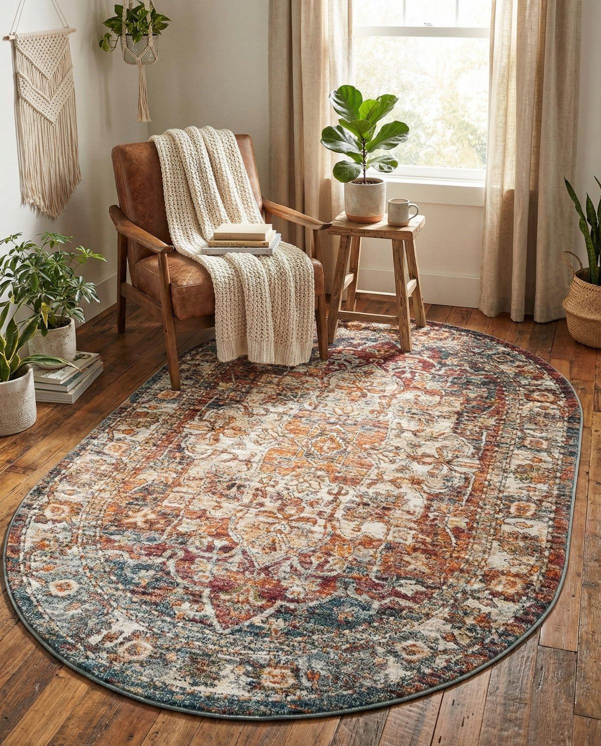 Savannah Soiree Collection Area Rug -  Everglade (Multi) Oval Multi  lifestyle 89