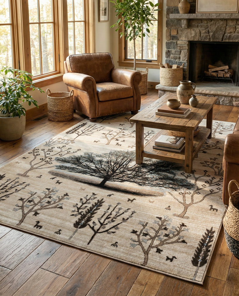 Coastal Haven Collection Area Rug -  Coastline Rectangle Beige  lifestyle 21