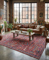Zahara Oasis Collection Area Rug -  Tangier Rectangle Rust Red  lifestyle 14