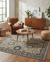Tabriz Tapestry Collection Area Rug - Sahand (Dark Gray) Square Dark Gray  lifestyle 51