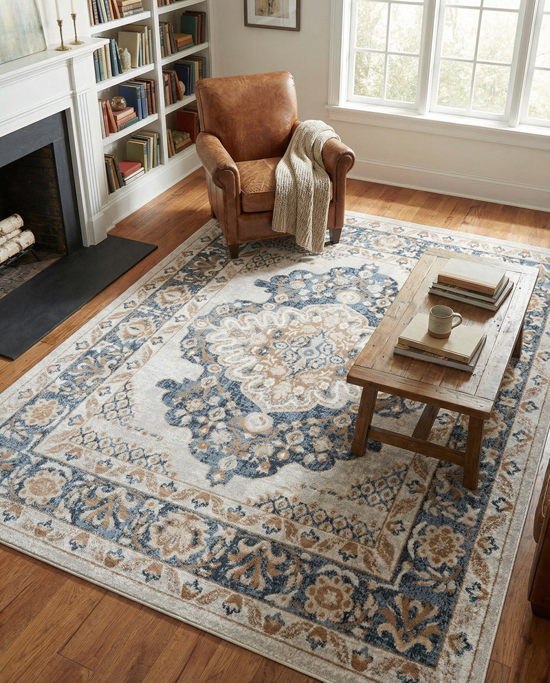 Cambridge Classics Collection Area Rug -  Magdalene (Cream) Rectangle Cream  lifestyle 12