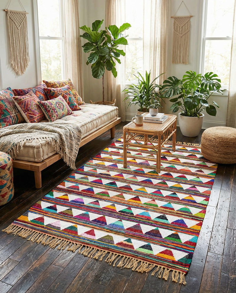 Tulum Trellis Collection Area Rug - Mysore Rectangle Multi  lifestyle 13