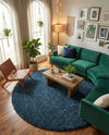 Alpine Plush Collection Area Rug -  Cortina (Marine Blue) Round Marine Blue  lifestyle 41
