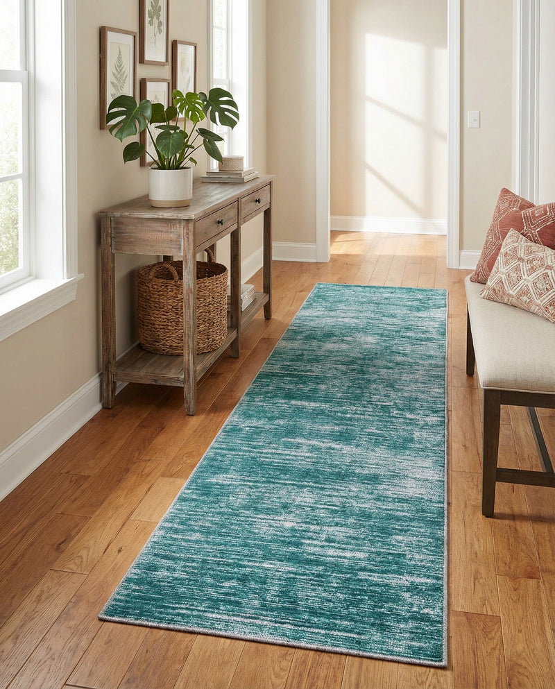 Sahara Essence Collection Area Rug - Oasis (Teal) Runner Teal  lifestyle 63