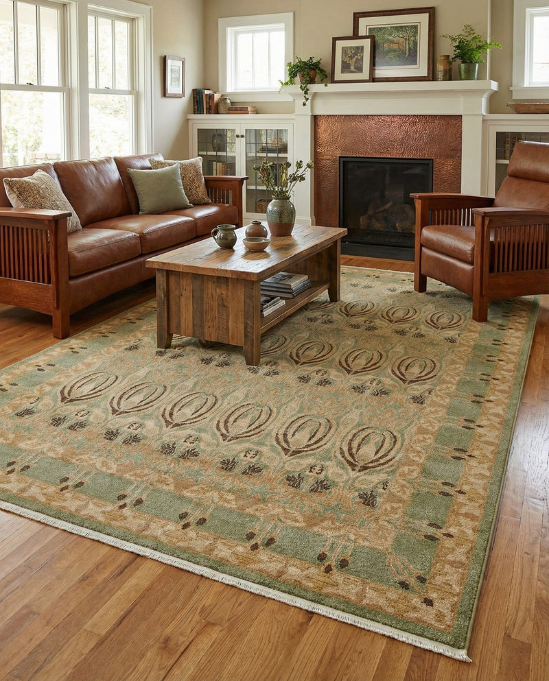 Chelsea Elegance Collection Area Rug -  Brompton (Light Green) Rectangle Light Green  lifestyle 22