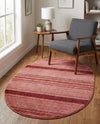 Jewel Oasis Collection Area Rug - Sapphire (Rusty Pink Rose) Oval Rusty Pink Rose  lifestyle 70