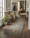 Tabriz Tapestry Collection Area Rug - Sahand (Dark Gray) Runner Dark Gray  lifestyle 34