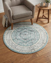 Adriana Terrace Collection Area Rug - Capri (Aqua) Round Aqua  lifestyle 58