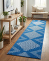 Seychelles Stripes Collection Area Rug - Mahe (Navy Blue) Runner Navy Blue  lifestyle 48