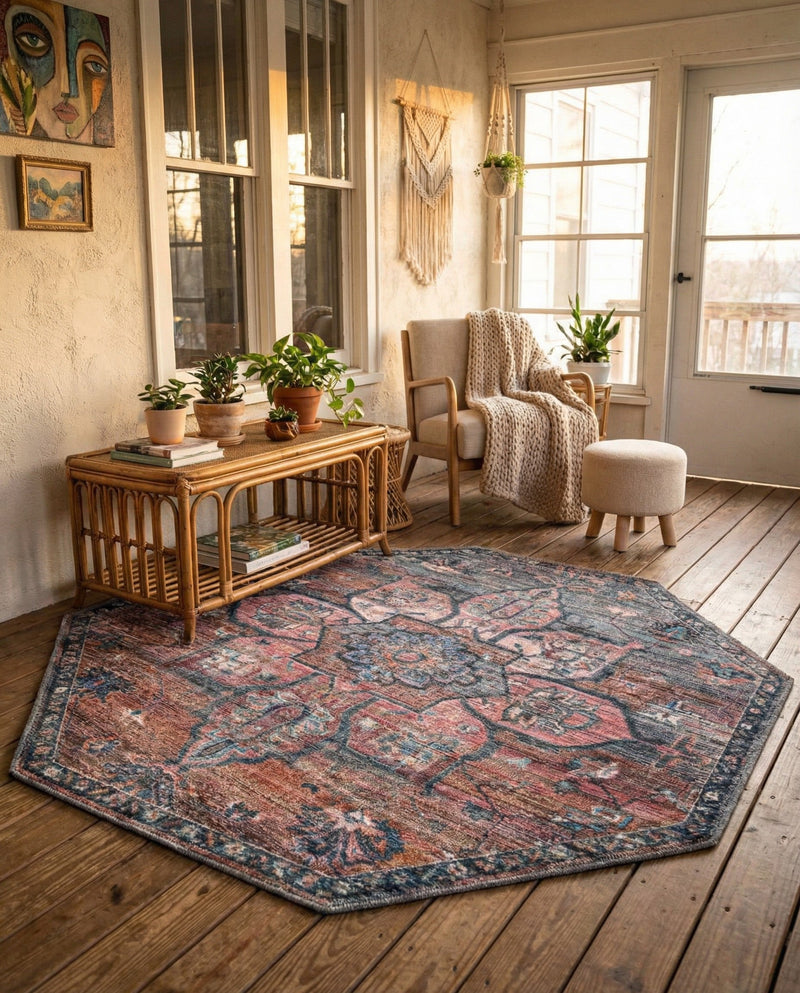 Vintage Memories Collection Area Rug -  Hindsight Octagon Multi  lifestyle 44