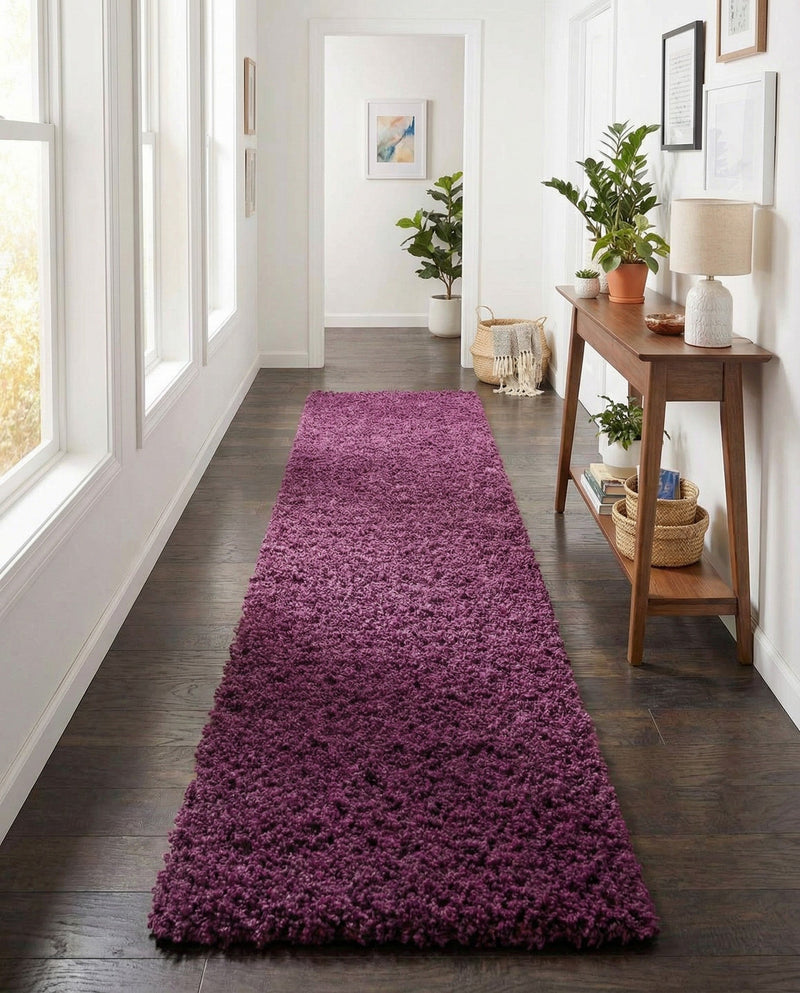 Plush Oasis Collection Area Rug - Serenity (Eggplant Purple) Runner Eggplant Purple  lifestyle 72