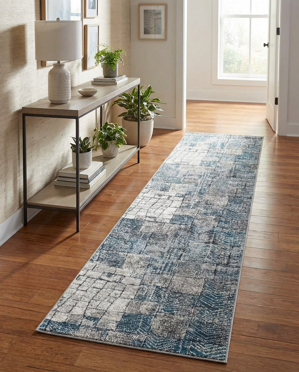 Seville Elegance Collection Area Rug - Cordoba Runner Gray Blue  lifestyle 73