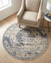 Coastal Manor Collection Area Rug -  Dunes Round Dark Blue  lifestyle 51