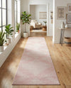 Seychelles Stripes Collection Area Rug - Mahe (Pink) Runner Pink  lifestyle 26