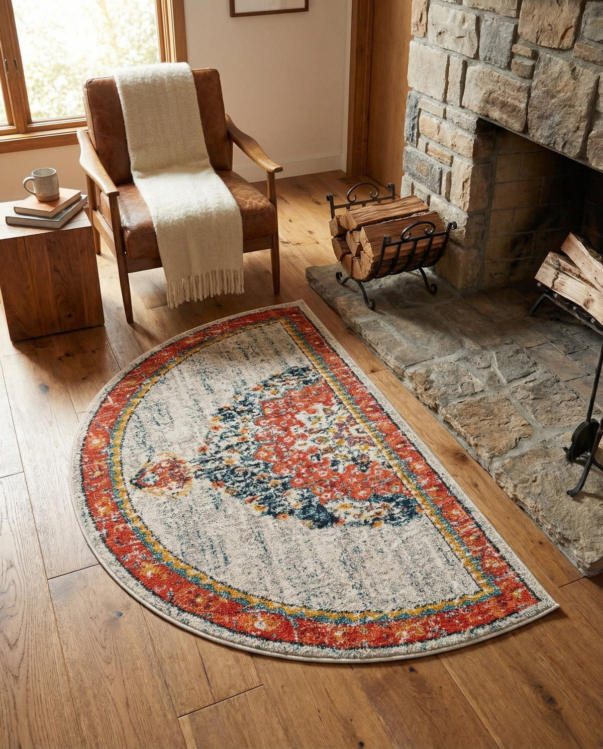 Brighton Terrace Collection Area Rug - Hove (Ivory) Hearth Ivory  lifestyle 100
