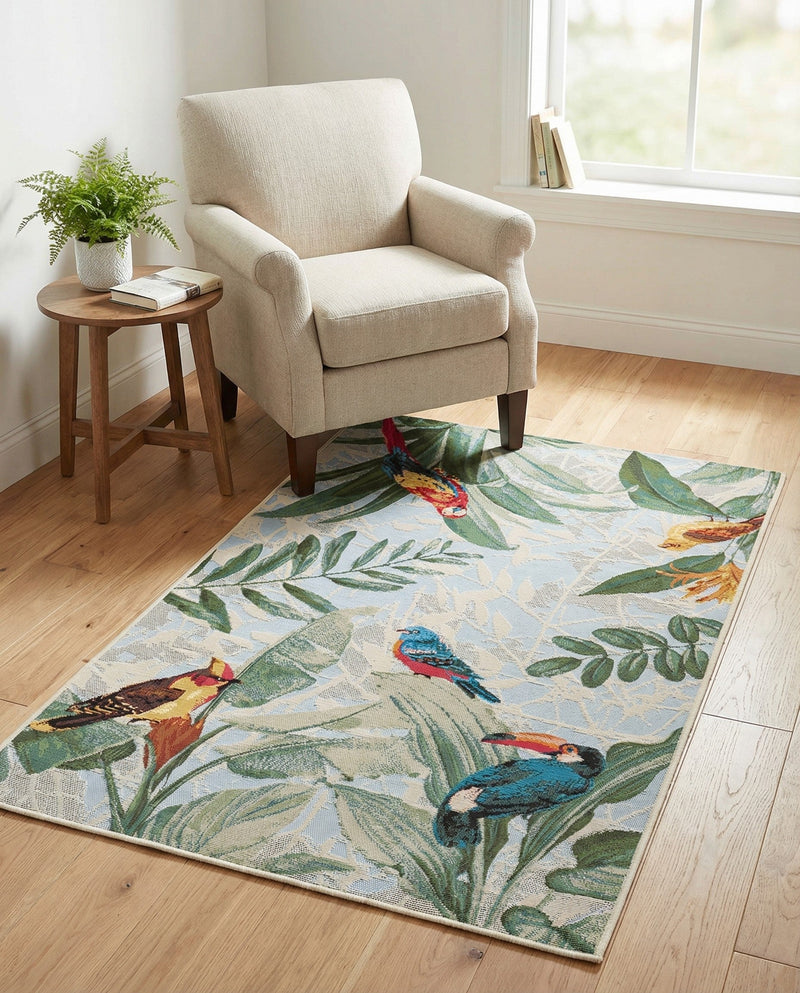 Seaside Blooms Collection Area Rug -  Tropic Rectangle Multi  lifestyle 31