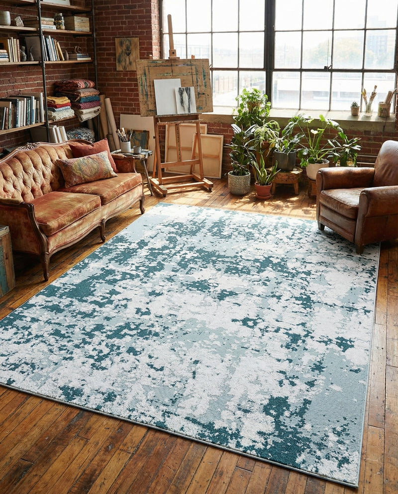 Cathedral Elegance Collection Area Rug -  Basilica Rectangle Navy Blue  lifestyle 75