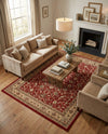 Isfahan Elegance Collection Area Rug - Naghsh-e Jahan (Burgundy) Rectangle Burgundy  lifestyle 38