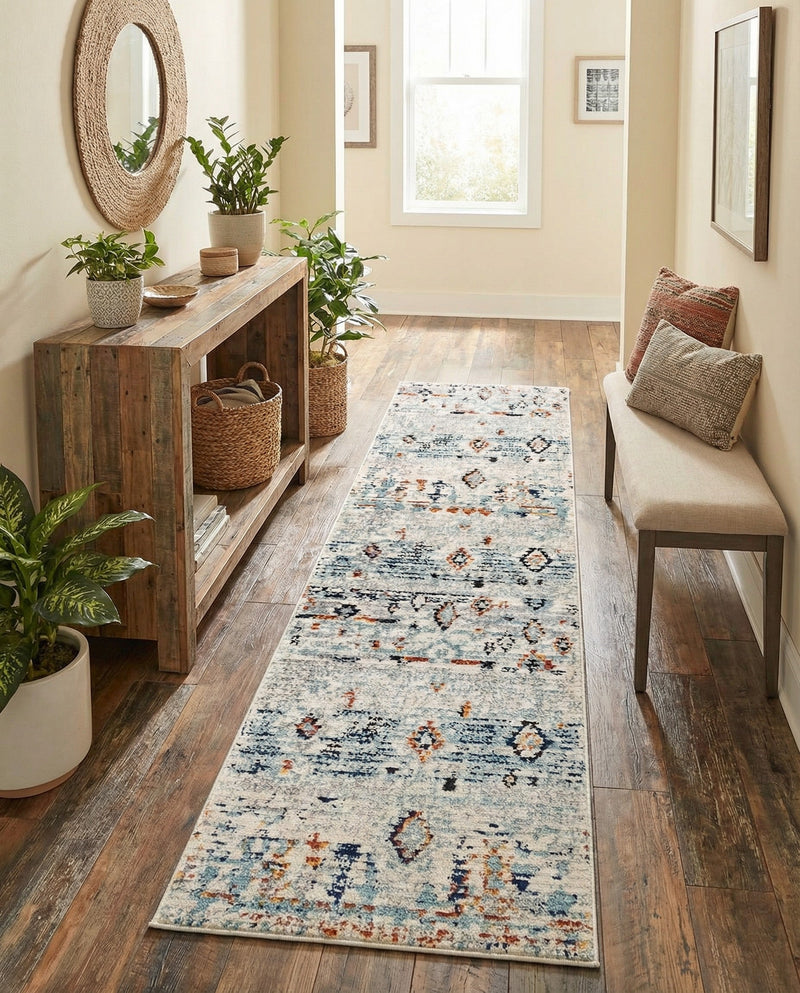 Tangier Treasures Collection Area Rug - Casablanca Runner Light Blue  lifestyle 57