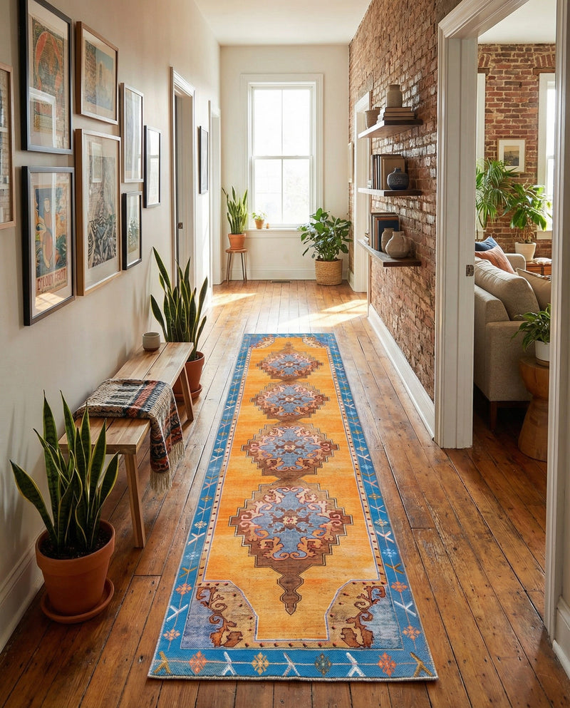 Heritage Elegance Collection Area Rug -  Winterthur (Orange) Runner Orange  lifestyle 67