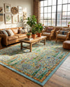 Caribbean Cove Collection Area Rug -  Tobago Rectangle Aqua  lifestyle 24