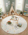 Wonder Tykes Collection Area Rug -  Abstracta Round Ivory  lifestyle 29
