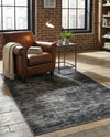 Sahara Essence Collection Area Rug - Oasis (Black) Rectangle Black  lifestyle 12