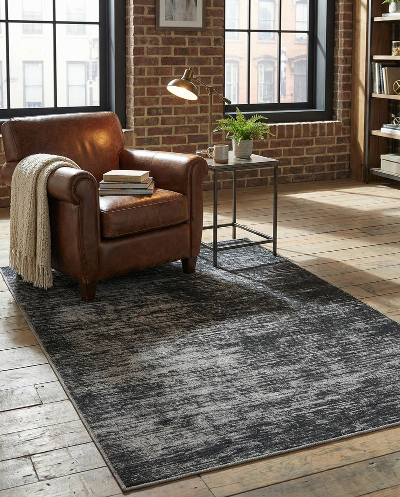 Sahara Essence Collection Area Rug - Oasis (Black) Rectangle Black  lifestyle 12