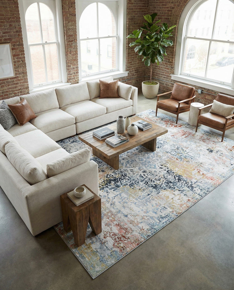 Aegean Elegance Washables Collection Area Rug -  Serifos Rectangle Multi  lifestyle 48