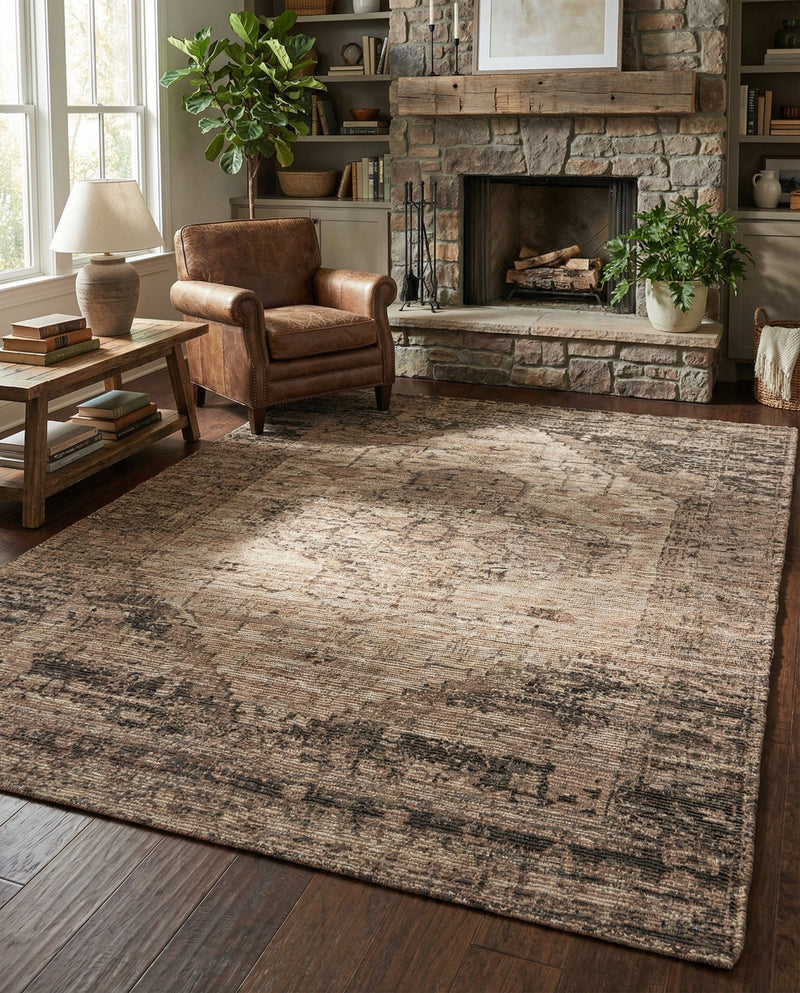 Savannah Threads Collection Area Rug - Sahara Rectangle Natural  lifestyle 11