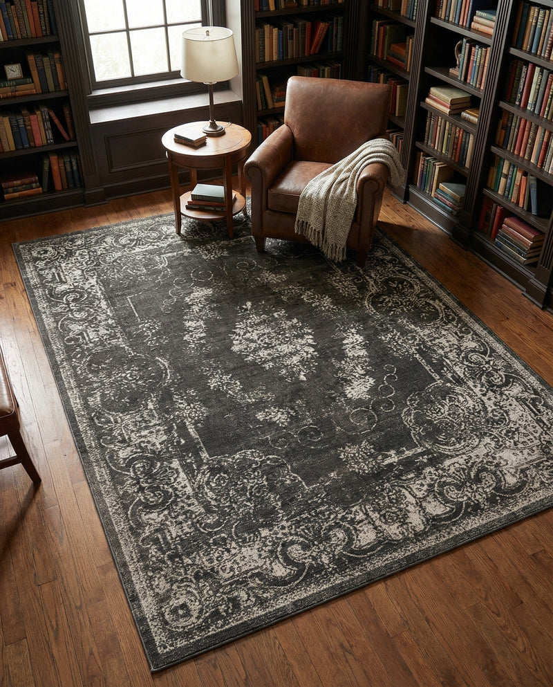 Copenhagen Comfort Collection Area Rug -  Roskilde Rectangle Charcoal  lifestyle 43
