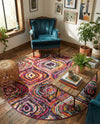 Marrakesh Elegance Collection Area Rug -  Bahia Round Multi  lifestyle 36