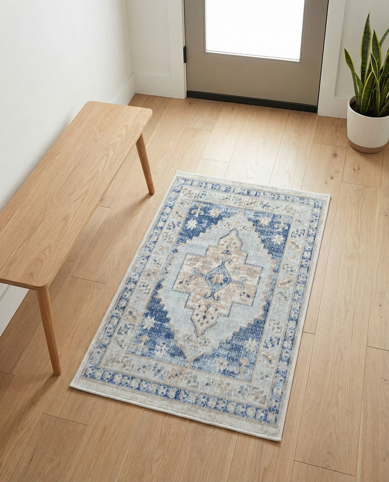 Savannah Series Collection Area Rug -  Augusta (Sky blue) Rectangle Sky blue  lifestyle 26