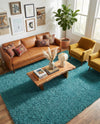 Plush Oasis Collection Area Rug - Serenity (Deep Aqua Blue) Rectangle Deep Aqua Blue  lifestyle 26