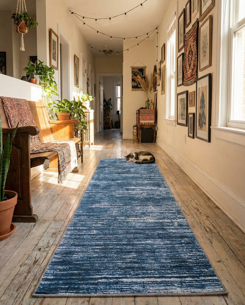 Sahara Essence Collection Area Rug - Oasis (Blue) Runner Blue  lifestyle 33