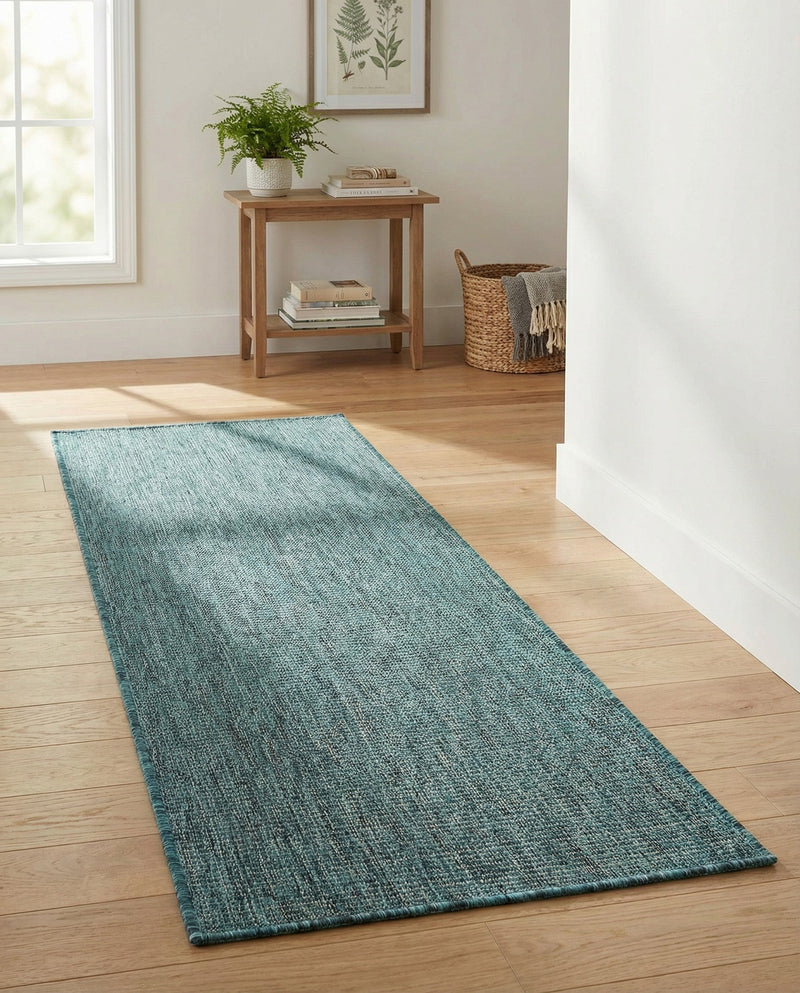 Seaside Serenity Collection Area Rug - Veranda (Teal) Runner Teal  lifestyle 29