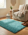 Plush Oasis Collection Area Rug - Serenity (Deep Aqua Blue) Rectangle Deep Aqua Blue  lifestyle 16